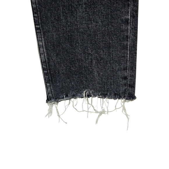 RE/DONE Originals 90s High Rise Ankle Crop Black Button Fly Straight Leg Slim 28 - Picture 8 of 16